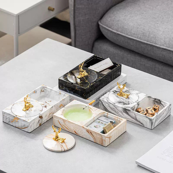 Пепелник от PET, с ключодържател, повторно използваем, квадратен минималистичен дизайн за дома