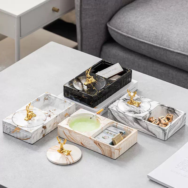 Пепелник от PET, с ключодържател, повторно използваем, квадратен минималистичен дизайн за дома