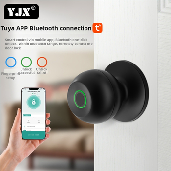 Nehrđajući čelični sferni pametni bravu za drvena vrata — pohranjuje do 20 otisaka, skeniranje manje od 0,5 s, 0% lažnog prepoznavanja, 0% lažnog odbijanja, raspon temperature -25 do 70 °C