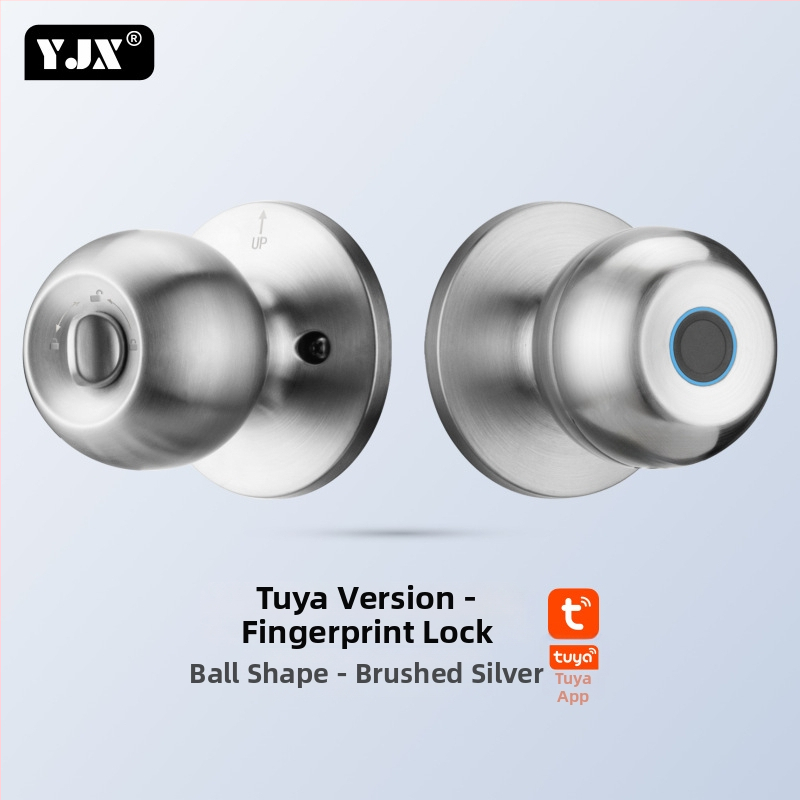 Nehrđajući čelični sferni pametni bravu za drvena vrata — pohranjuje do 20 otisaka, skeniranje manje od 0,5 s, 0% lažnog prepoznavanja, 0% lažnog odbijanja, raspon temperature -25 do 70 °C