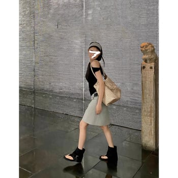 Moderne sandale od kravljeg velura, okrugli nos, visina pete 3–5 cm, slip-on, francuski stil