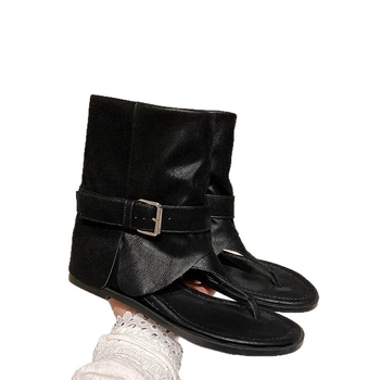 Moderne sandale od kravljeg velura, okrugli nos, visina pete 3–5 cm, slip-on, francuski stil