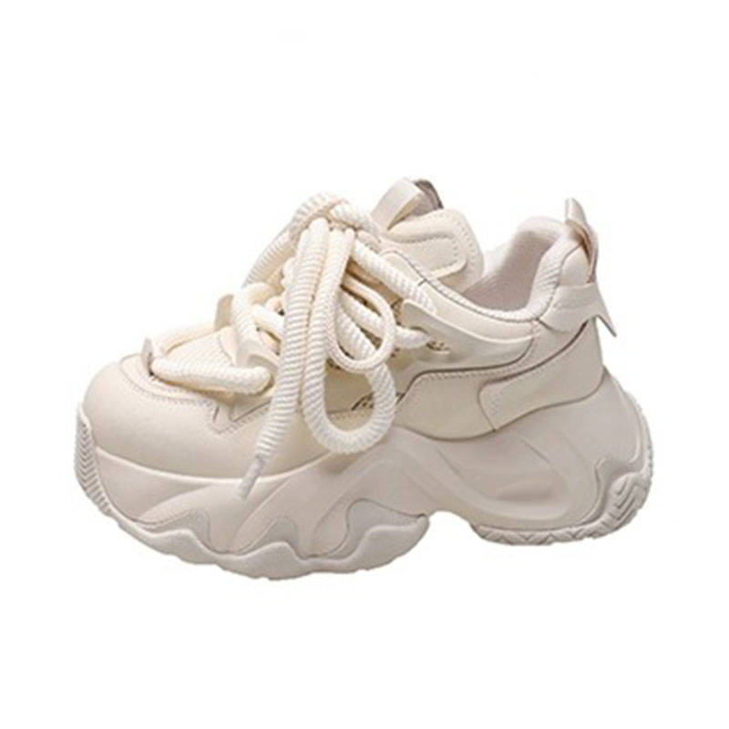 Ženske tenisice dad shoes s debelim potplatom, visina 3–5 cm, gornji dio PU+mreža, prednje vezanje, gumeni potplat, pogodno za proljeće, ljeto, jesen