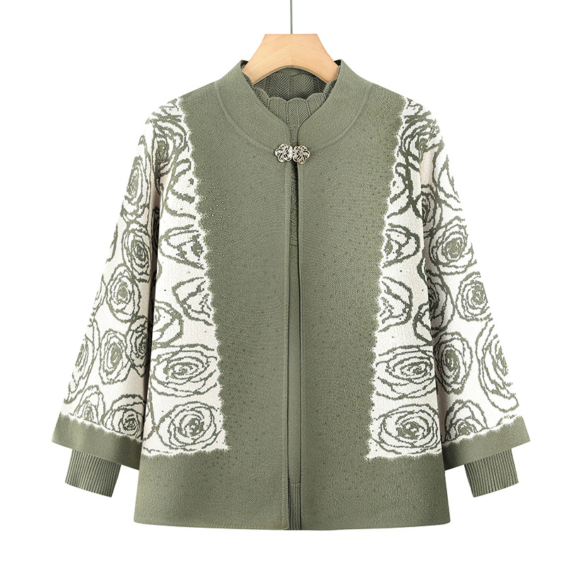 Zimski dvodijelni pleteni komplet za žene - dugi rukavi, poluotvoren ovratnik, poliester (≤30% sadržaj), zima 2022