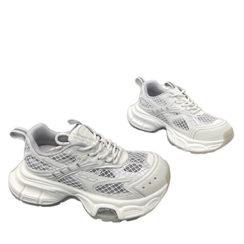 Pantofi femei Dad Shoes cu partea superioară din plasă respirabilă și talpă amortizată de 5 cm – ușori, închidere cu șnur frontal, talpă din cauciuc