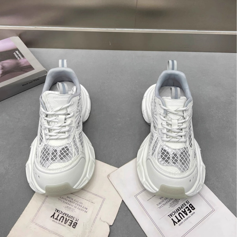 Pantofi femei Dad Shoes cu partea superioară din plasă respirabilă și talpă amortizată de 5 cm – ușori, închidere cu șnur frontal, talpă din cauciuc