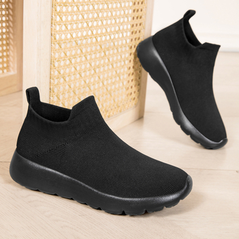 Adidași sport pentru femei cu partea superioară Fly-knit respirabilă, design slip-on, ușori, talpă EVA, profil redus