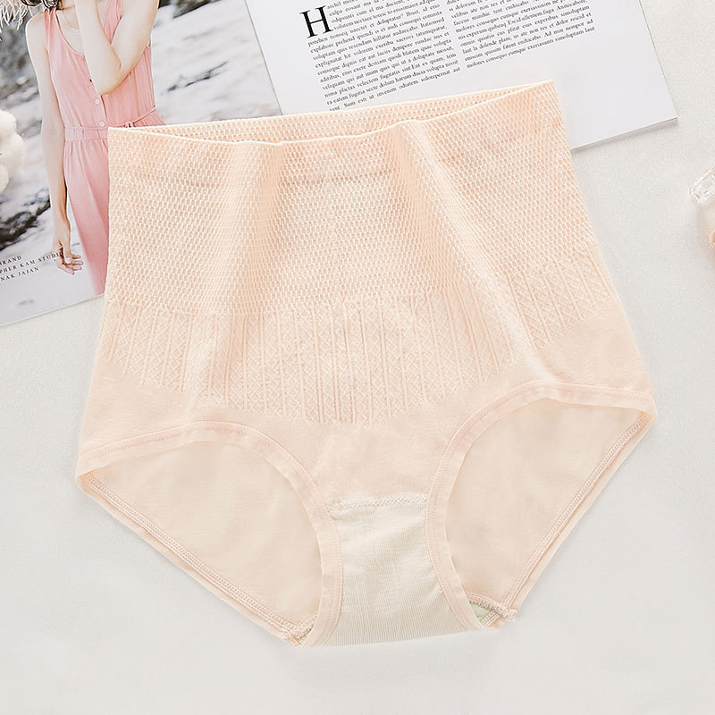 Bešivne ženske gaćice s visokim strukom i oblikovanjem bokova, prugasti jacquard uzorak, glavni materijal 95% najlon, podstava 50% modal