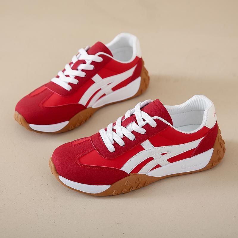 Adidași femei - stil coreean, ușori, casual (partea superioară: Microfibră; interior: Plasă; branț: PU; talpă: Cauciuc; formă vârful: Rotund)