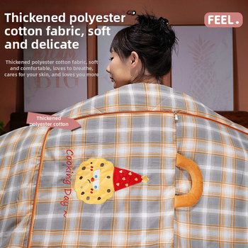 Μαξιλάρι-κούβερτα από βελούδινο ύφασμα, γέμισμα PP, κέντημα, μοτίβο γλυκών ζωάκια, στυλ καρτούν