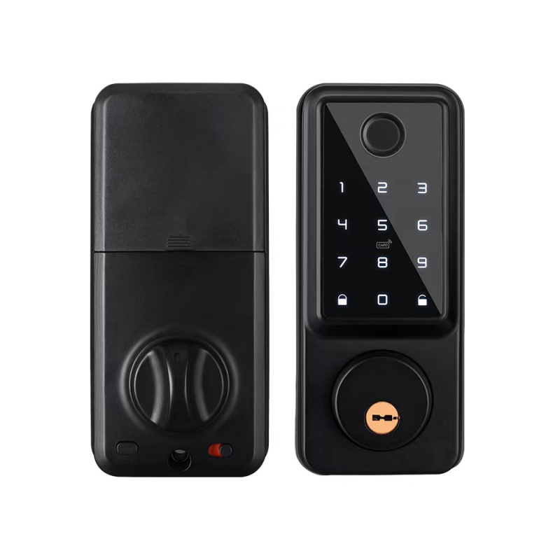 Încuietoare inteligentă cu amprentă, card și parolă pentru ușă din lemn, model A1 Locking, peste 100000 de deblocări, scanare în 0,1 s, rată de recunoaștere falsă <0,001%