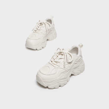 Ženske tenisice u stilu dad shoes s debelom platformom, mrežasti gornji dio, okrugla špička, vezanje, PU ulošak