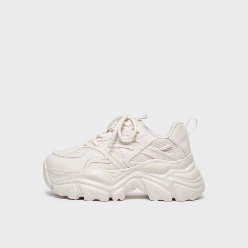 Ženske tenisice u stilu dad shoes s debelom platformom, mrežasti gornji dio, okrugla špička, vezanje, PU ulošak