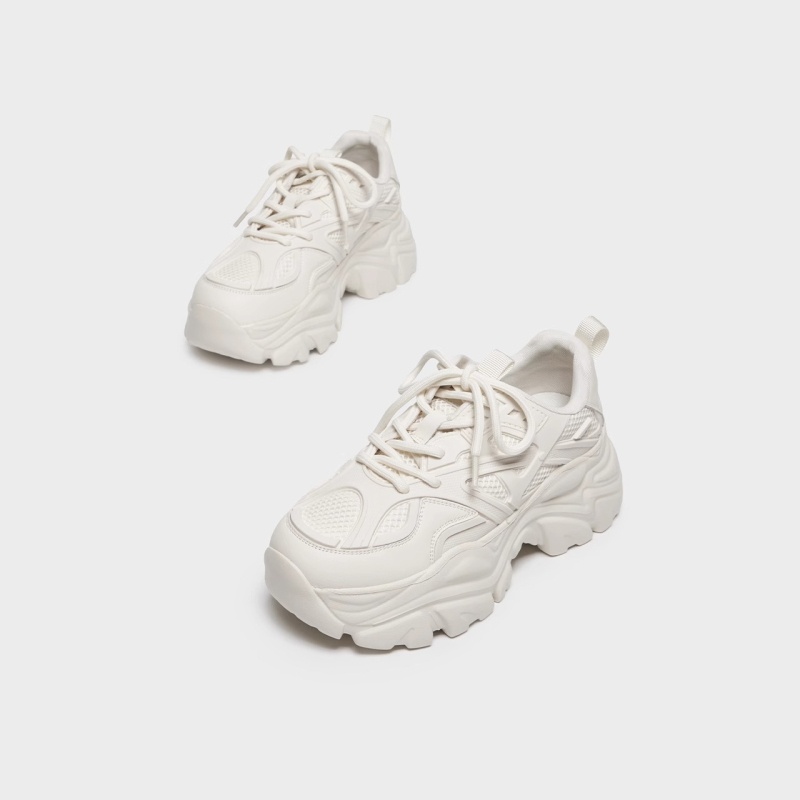 Ženske tenisice u stilu dad shoes s debelom platformom, mrežasti gornji dio, okrugla špička, vezanje, PU ulošak