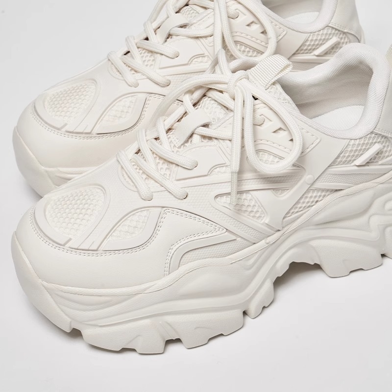 Ženske tenisice u stilu dad shoes s debelom platformom, mrežasti gornji dio, okrugla špička, vezanje, PU ulošak