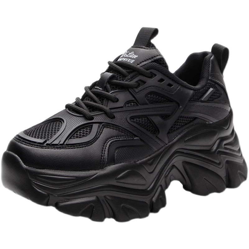 Ženske tenisice u stilu dad shoes s debelom platformom, mrežasti gornji dio, okrugla špička, vezanje, PU ulošak
