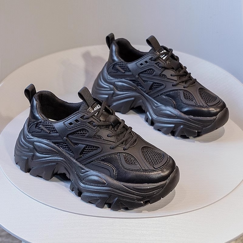 Ženske tenisice u stilu dad shoes s debelom platformom, mrežasti gornji dio, okrugla špička, vezanje, PU ulošak