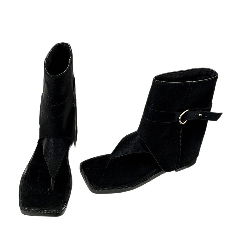 Γυναικεία σανδάλια ρωμαϊκού στυλ, επάνω PU, σόλα καουτσούκ, σχήμα δακτύλου: φλιπ-φλοπ, ύψος τακουνιού 3–5 εκ.