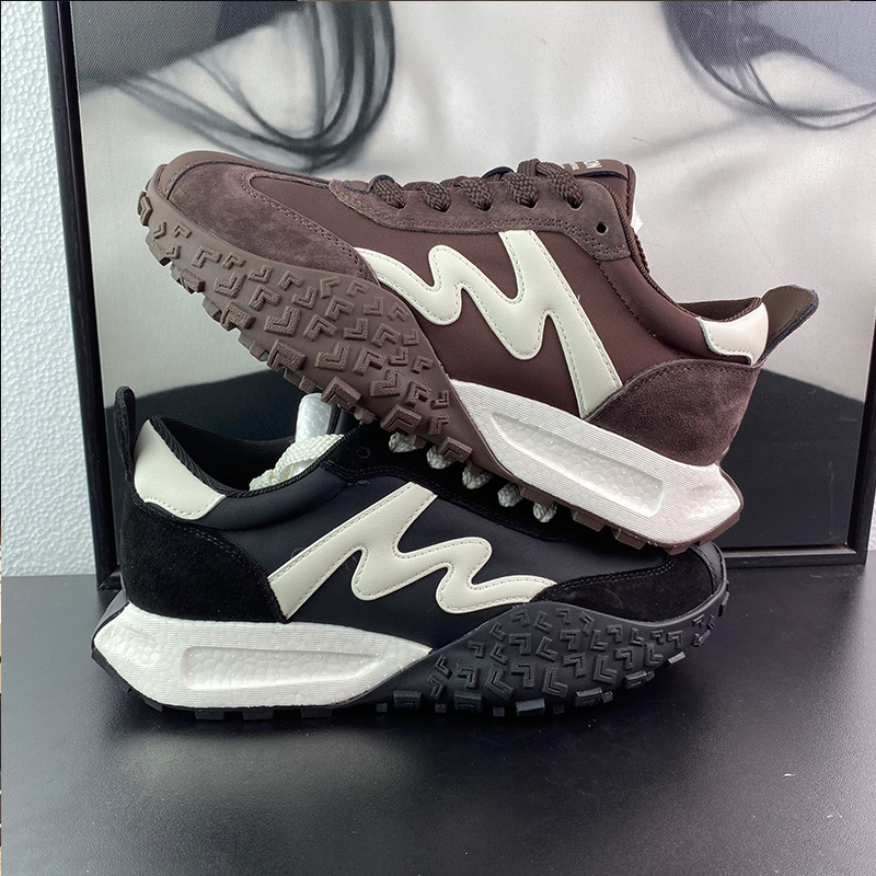 Pantofi sport casual pentru femei în stil Forrest Gump — exterior din piele de vițel + material textil; talpă din cauciuc cu spumă; închidere cu șireturi; înălțime călcâi: 3–5 cm; interior: plasă