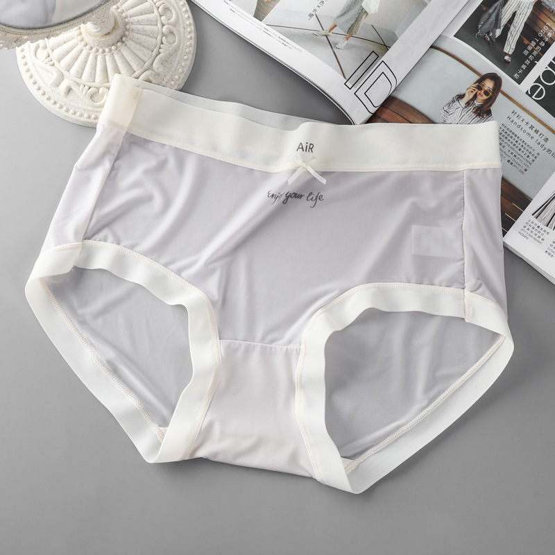 Ženske bikini gaćice, Ice Silk tkanina, srednji pojas, prozračan, antibakterijski