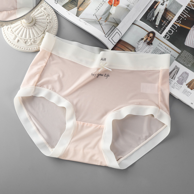 Ženske bikini gaćice, Ice Silk tkanina, srednji pojas, prozračan, antibakterijski