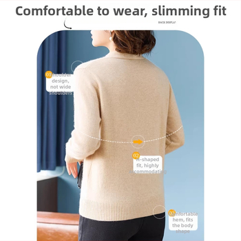 Sveter z 100% vlny pre mamy, Zimná 2025, Etnický štýl, Voľný strih, Bez rukávov