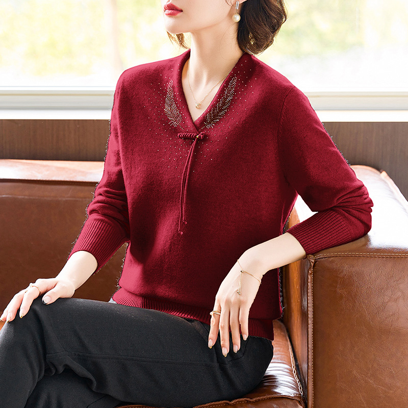 Sveter z 100% vlny pre mamy, Zimná 2025, Etnický štýl, Voľný strih, Bez rukávov