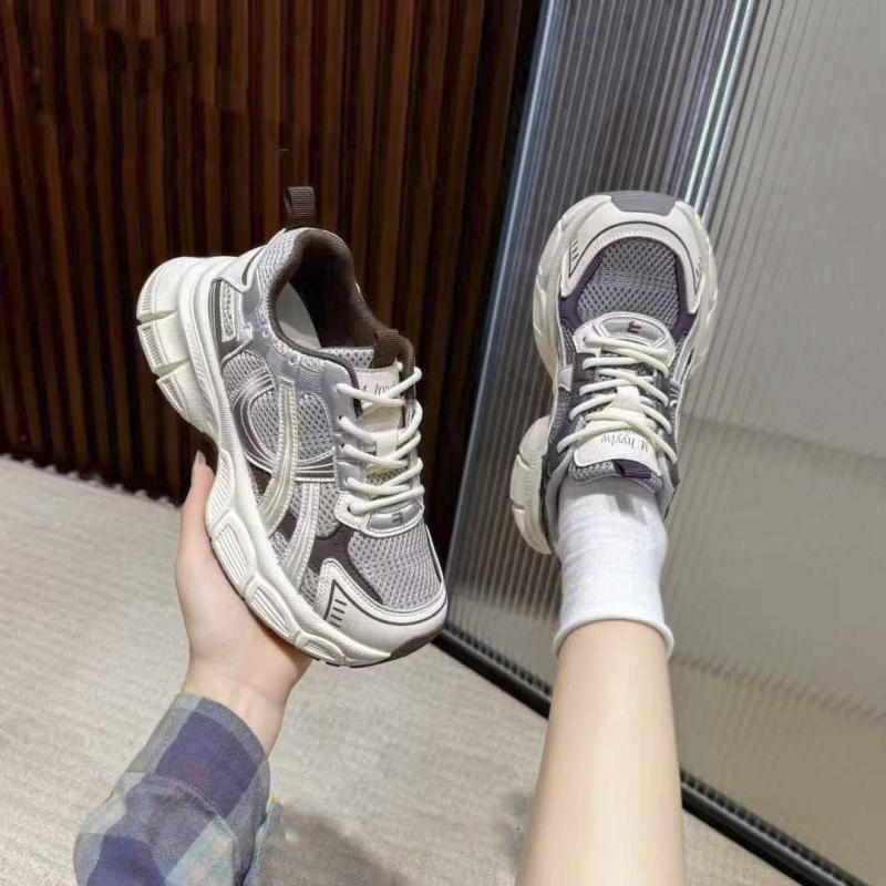 Ženske platforme dad shoes, prozračne, s vezicama, niski gornji dio, okrugli vrh