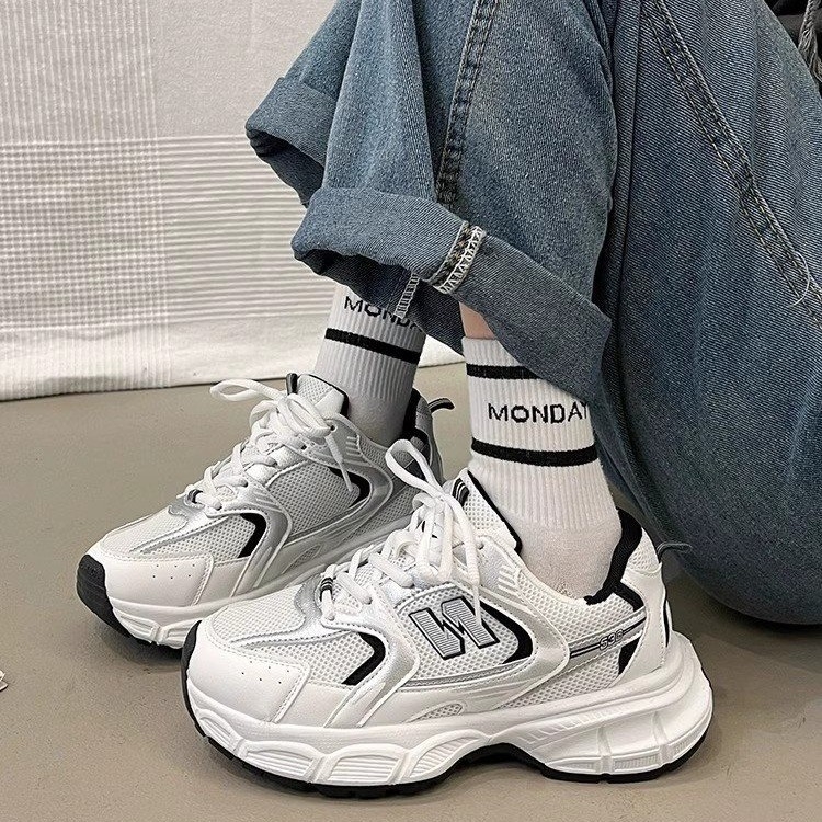 Ženske Dad Shoes – korejskog stila, lagane, debeli potplat, PU gornji dio, okrugli vrh