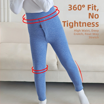 Gyerekeknek téli hosszú termo nadrág fleece-belsővel, magas derekú, 90% poliészter