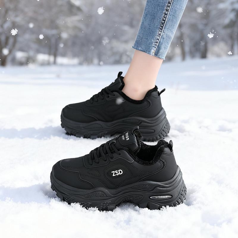 Ženske zimske tenisice u stilu dad shoes, PU gornji dio, mrežasti unutarnji dio, PVC potplat, visina pete 6–8 cm