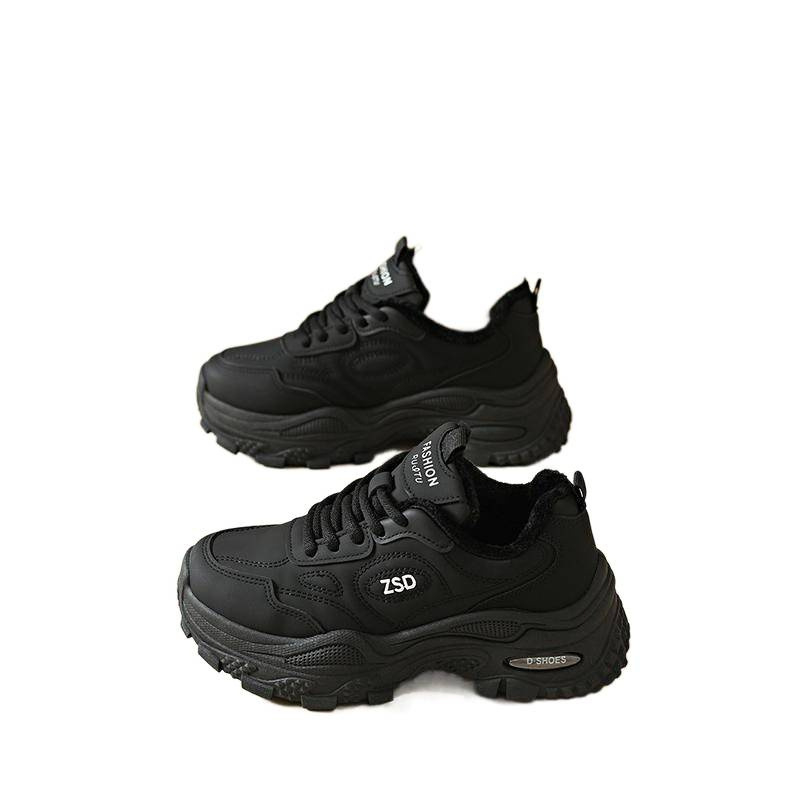 Ženske zimske tenisice u stilu dad shoes, PU gornji dio, mrežasti unutarnji dio, PVC potplat, visina pete 6–8 cm