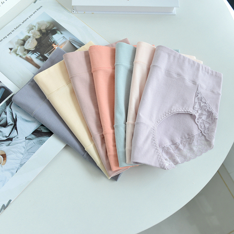 Lenjerie intimă de damă din bumbac, talie înaltă — respirabilă, modelare a corpului; material principal: 95–100% bumbac; căptușeală croi 100% bumbac