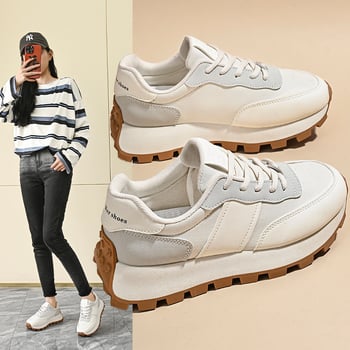 Platform cipő, koreai stílus, légies, 3–5 cm sarokmagasság, felső rész: szintetikus bőr, belső talp EVA, talp injektált PVC, zárás fűzőkkel, modell G6808