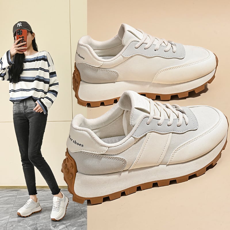 Platform cipő, koreai stílus, légies, 3–5 cm sarokmagasság, felső rész: szintetikus bőr, belső talp EVA, talp injektált PVC, zárás fűzőkkel, modell G6808