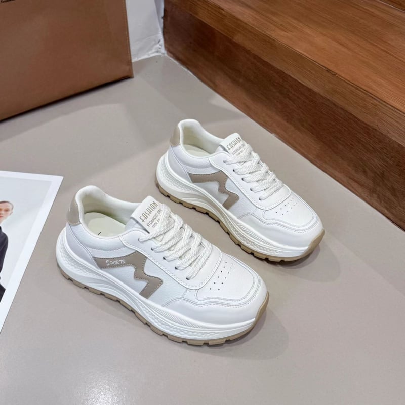 PU felsőrészű sportcipő, gumitalp, kerek orr, fűzővel záródó