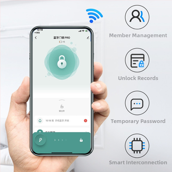 Lacăt inteligent pentru ușă cu amprentă, venă palmară, recunoaștere facială și parolă – Deblocare de la distanță Tuya WiFi, 100 de amprente înregistrate, scanare 0,01 s, FAR 0,01%, FRR 0,1%