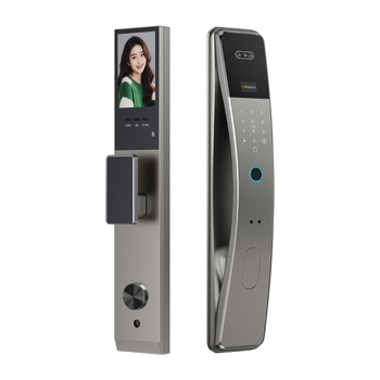 Lacăt inteligent pentru ușă cu amprentă, venă palmară, recunoaștere facială și parolă – Deblocare de la distanță Tuya WiFi, 100 de amprente înregistrate, scanare 0,01 s, FAR 0,01%, FRR 0,1%