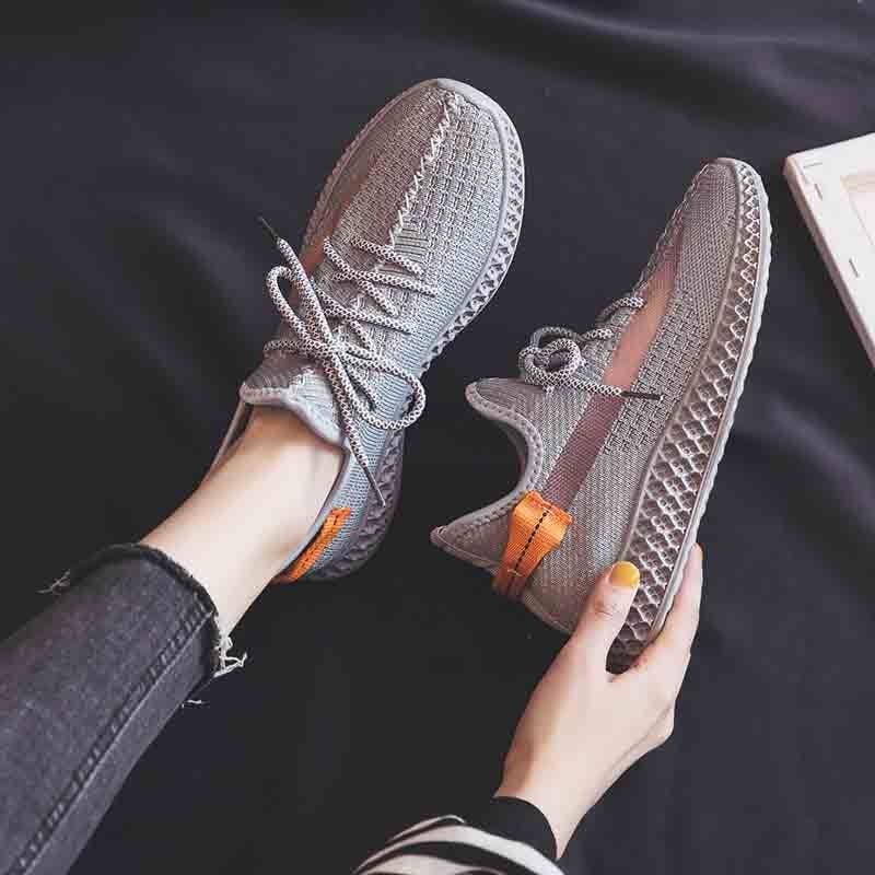 Női hálós sportcipő, gumírozott talppal, EVA talpbetéttel, 3–5 cm sarok, kerek orr