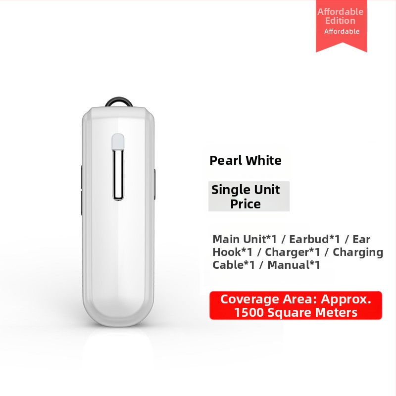 Bezdrôtový interkom s náušnicou, model V168, frekvenčné rozpätie 400–470 MHz, 16 kanálov, dosah až 1,5 km, lítiová batéria 350 mAh