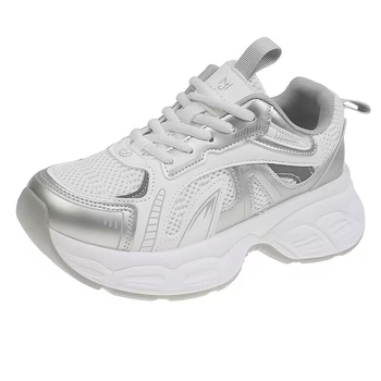 Női vastag talpú sportcipő - PU felső rész, kerek orr, EVA belső talp, gumitalp, sarokmagasság 3–5 cm