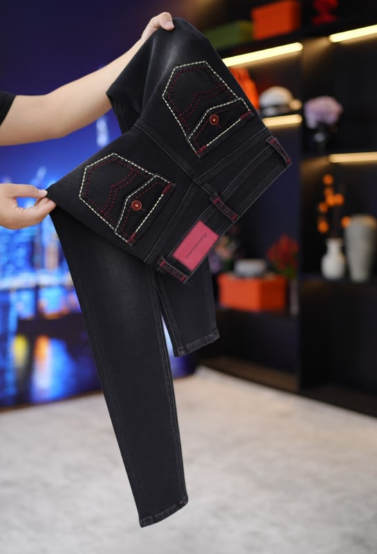 Jeans femei skinny, talie înaltă, elastice cu patru direcții, denim din bumbac cu spandex, căptușit cu fleece pentru toamnă și iarnă