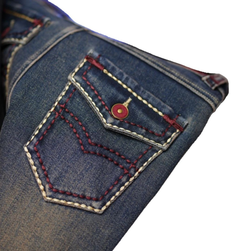 Jeans femei skinny, talie înaltă, elastice cu patru direcții, denim din bumbac cu spandex, căptușit cu fleece pentru toamnă și iarnă