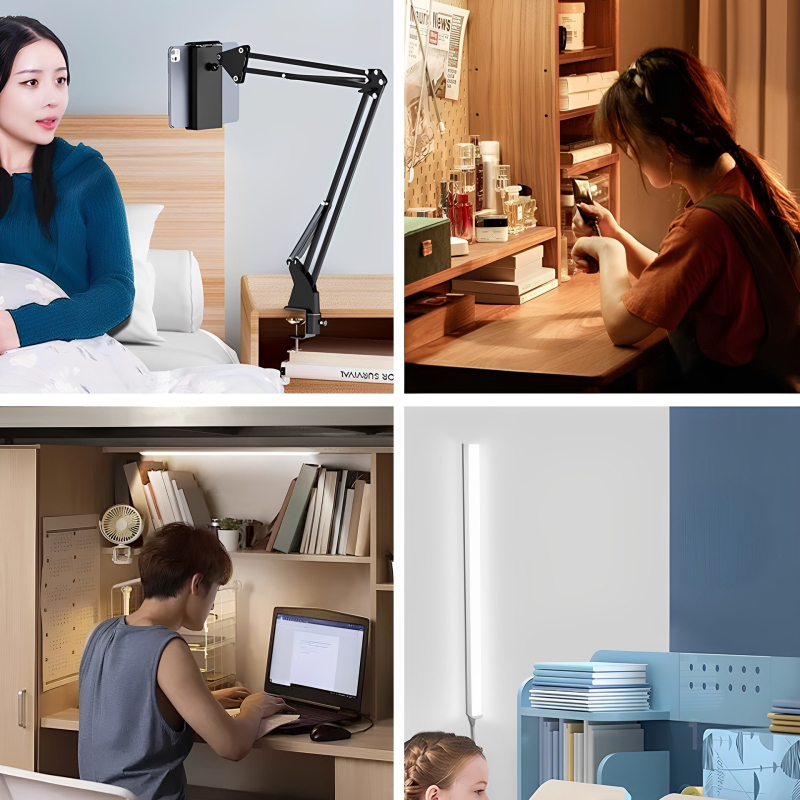 Studentska stolna lampa s USB napajanjem i glasovnim upravljanjem, LED za zaštitu očiju (CRI ≥95; Jedinstvena ravnomjernost ≤2; USB napajanje; Napon 110–220V; Materijal abažura PC+ABS)