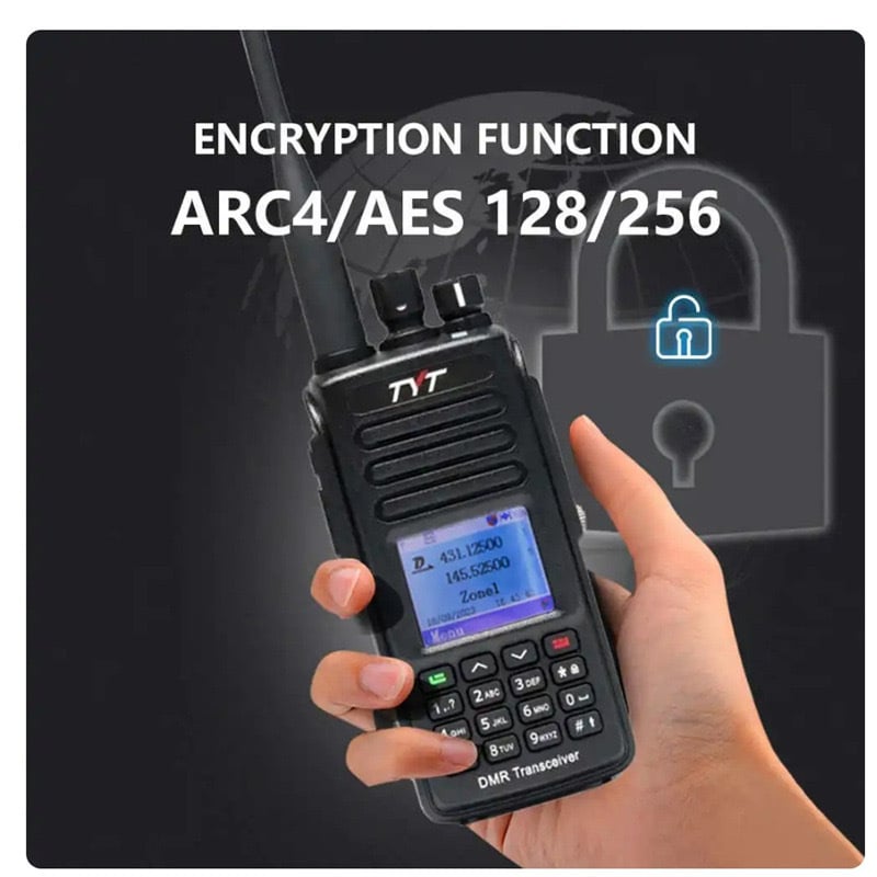 Walkie-Talkie MD-UV390 s rýchlym nabíjaním Type-C, AES-256 šifrovanie, frekvenčné pásmo 136–174/400–480MHz, výstupný výkon 5–10W