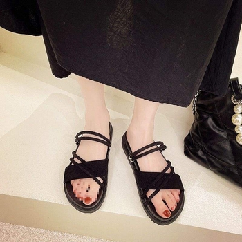 Sandale s jednim remenom, PU gornji dio, gumena potplata, otvoreni prst, slip-on, casual stil
