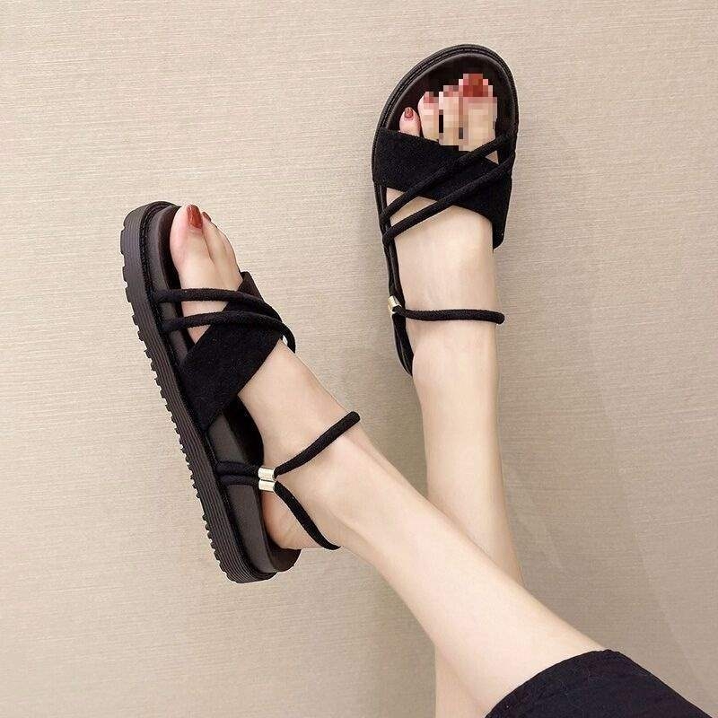 Sandale s jednim remenom, PU gornji dio, gumena potplata, otvoreni prst, slip-on, casual stil