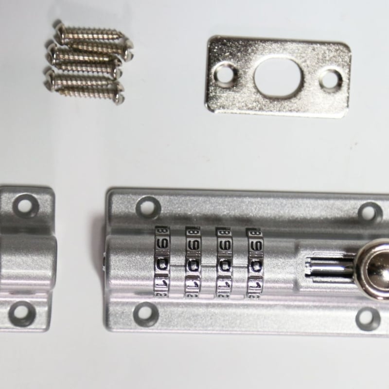 Mehanička brava s lozinkom za vanjska drvena vrata, vodootporna, od željeza, model Latch lock, 5 mm debljina šipke, moderni minimalistički stil
