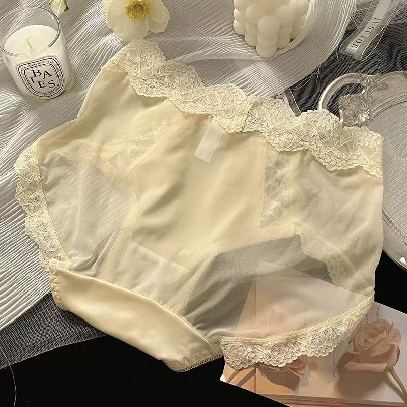 Ženske bešivne gaćice od satin-cipke s Mulberry svilom, prozračne, srednji pojas, podizanje zadnjice i kontrola trbuha