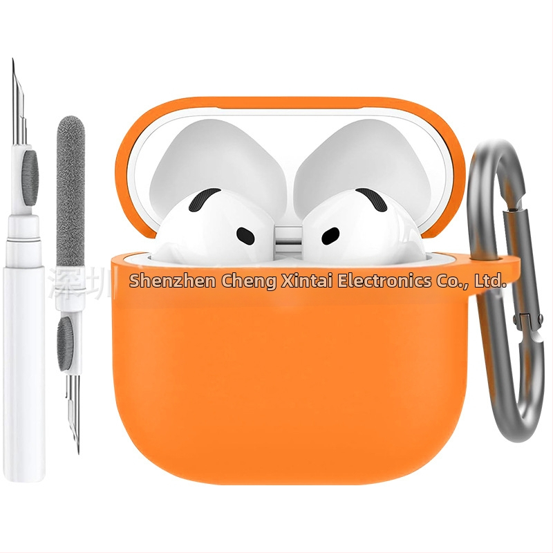 Carcasă din silicon pentru AirPods 4 cu stilou de curățare